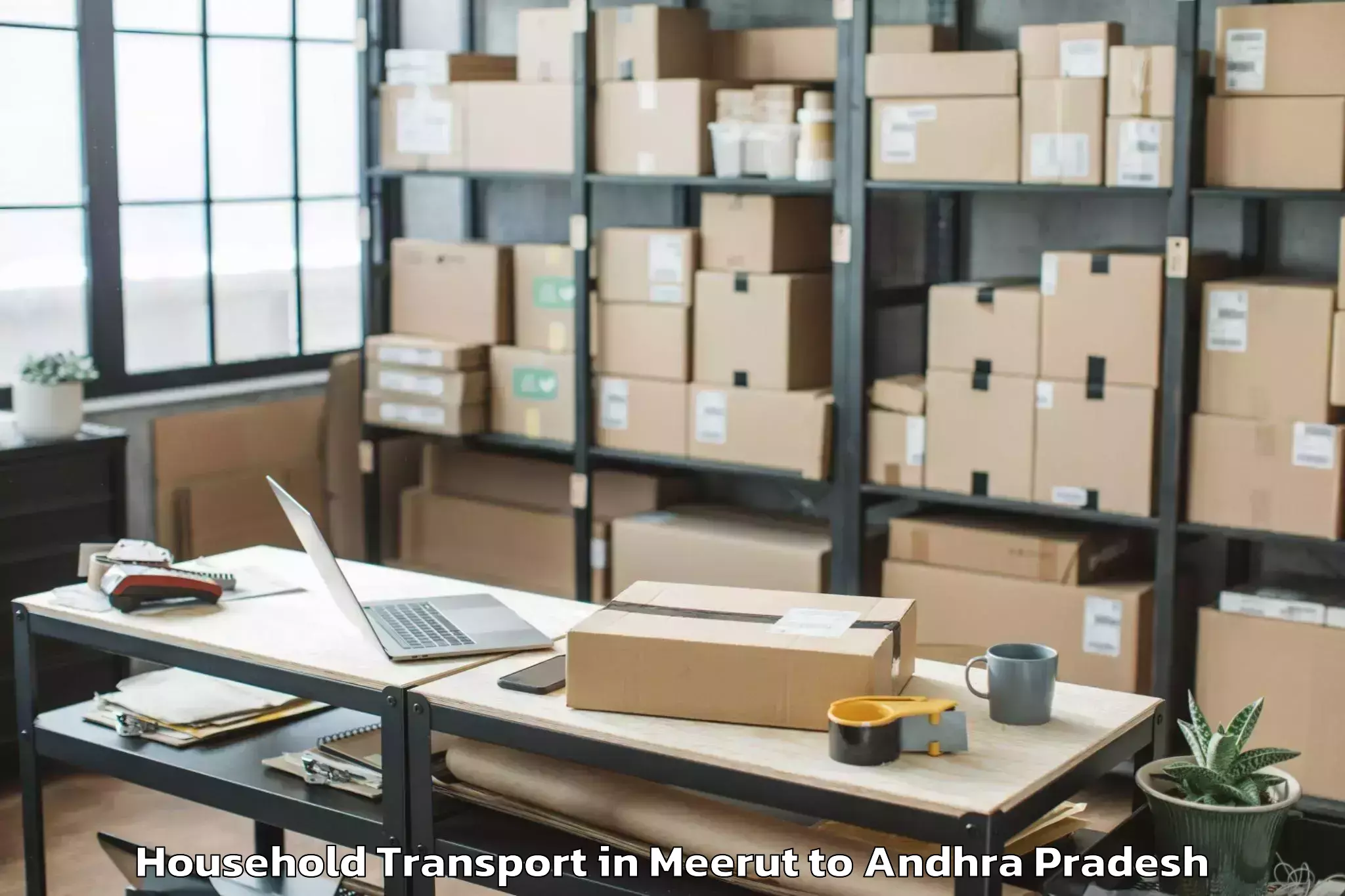 Quality Meerut to Vijayawada Airport Vga Household Transport